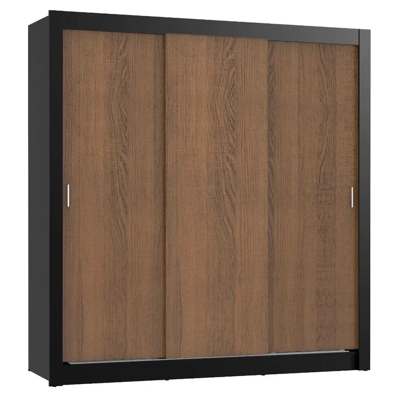 Ropero Placard Matrimonial Monaco 170CM Sin Espejo 3 Puertas Corrediza en Marrón - Roperos y placares, Uruguay | Balton, vista 4