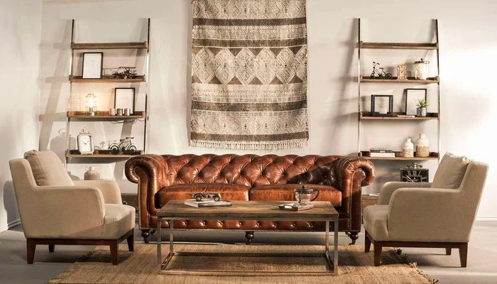 SILLON CHESTERFIELD CUERO ITALIANO - 3 CUERPOS en Marrón - Sillones y sofás, Uruguay | La Iberica, vista 14