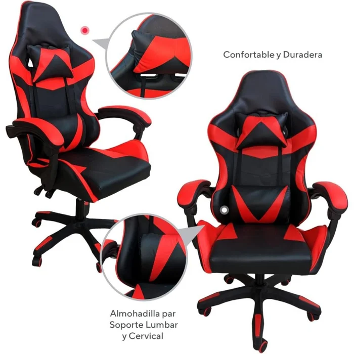Silla Gamer Linkage en Negro - Sillas de escritorio, Uruguay | La Cueva Muebles, vista 8