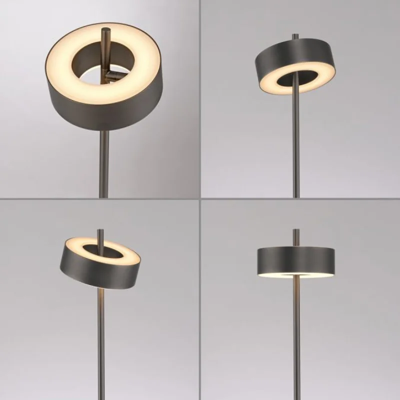 LAMPARA DE PIE ANILLO MARRÓN DIMERIZABLE Y CCT 9W CON CONTROL - 140CM en Marrón - Lámparas de pie, Uruguay | Iluminica, vista 3
