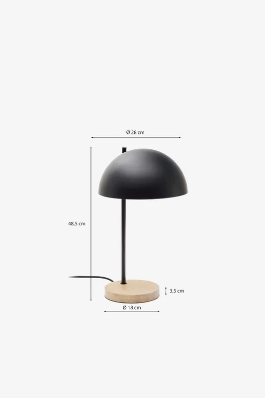 Lámpara de mesa Catlar de madera de fresno y metal - con acabado pintado negro en Negro - Lámparas de mesa, Uruguay | Kavehome, vista 7