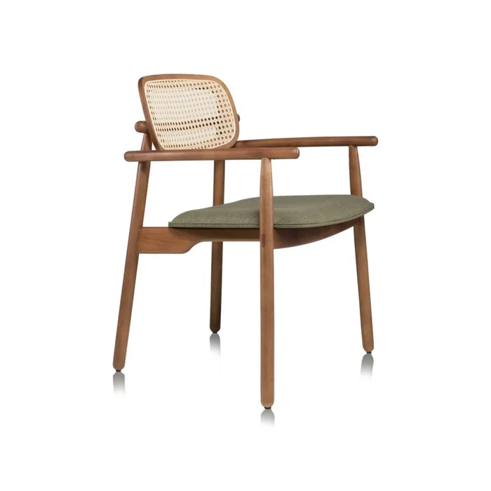 Silla De Comedor Rattan-y-madera Verde Danielle C/b en Verde - Sillas, Uruguay | Divino, vista 2