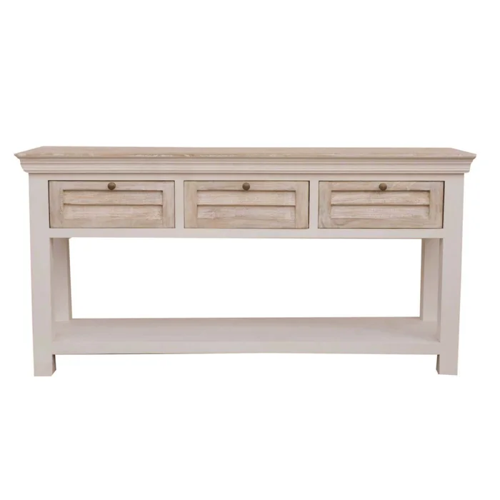 Consola Madera-de-mango Natural-beige Costa Natural Blanco en Beige - Mesas de living, Uruguay | Divino, vista 2