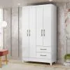Ropero 4 Puertas 2 Cajones Armario Placard Con Estantes en Blanco – Castaño - Cómodas, Uruguay | Soy Hogar, vista 3 de 12