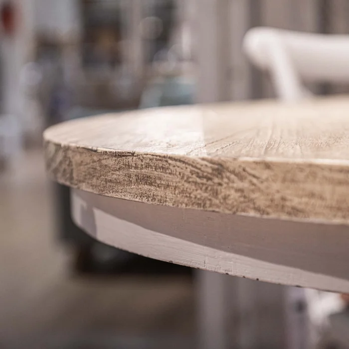 Mesa De Comedor Pino Blanco Redonda Ne02 en Multicolor - Mesas de comedor, Uruguay | Divino, vista 3