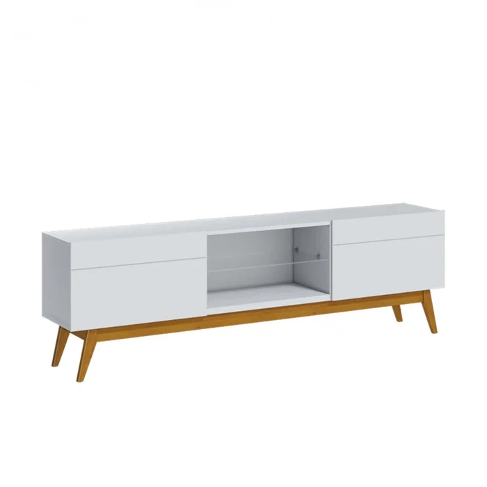Rack para TV 1.8 - 2C Blanco Línea Nevada en Blanco - Muebles para TV, Uruguay | Ecowood, vista 2