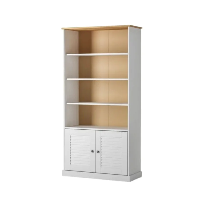 Estantería - 2 Puertas - Línea Oslo - Blanco en Blanco - Bibliotecas, Uruguay | Ecowood
