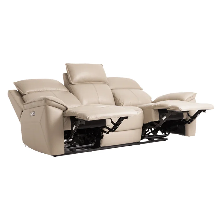 Recliner Eléctrico 3 Cuerpos Cuero-y-simil-cuero Marron Joshua Taupe en Beige - Sillones y sofás, Uruguay | Divino, vista 7