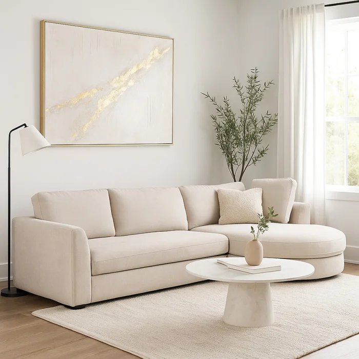Rinconera Lotus - Tela Microfibra - Chaise Derecho - 12072 (Beige) en Beige - Sillones y sofás, Uruguay | NYR, vista 2
