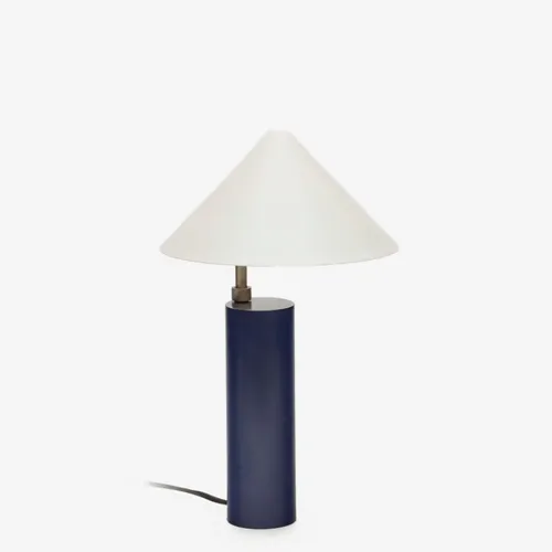Lámpara de mesa Shiva de metal con acabado pintado azul y blanco en Azul - Lámparas de mesa, Uruguay | Kavehome