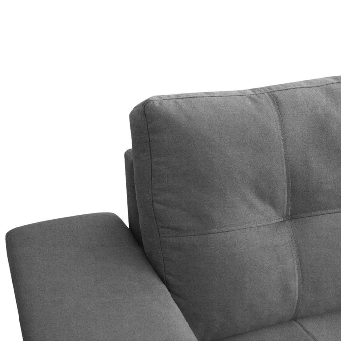 Sillón 2 Cuerpos en tela de Lino - Plaza - Gris en Gris - Sillones y sofás, Uruguay | Ecowood, vista 3