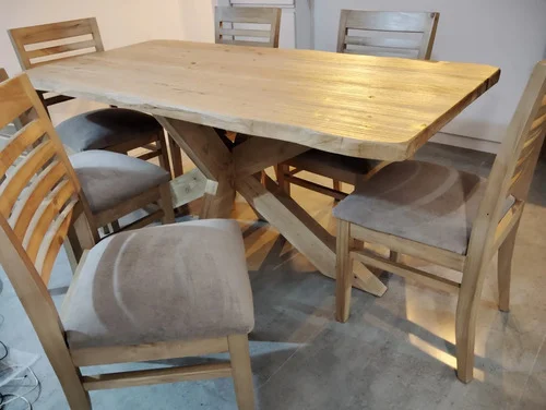 Juego De Comedor Madera Maciza Ozark Griego Con 6 Sillas A Eleccion en Madera natural - Mesas de comedor, Uruguay | Ozark Home, vista 2