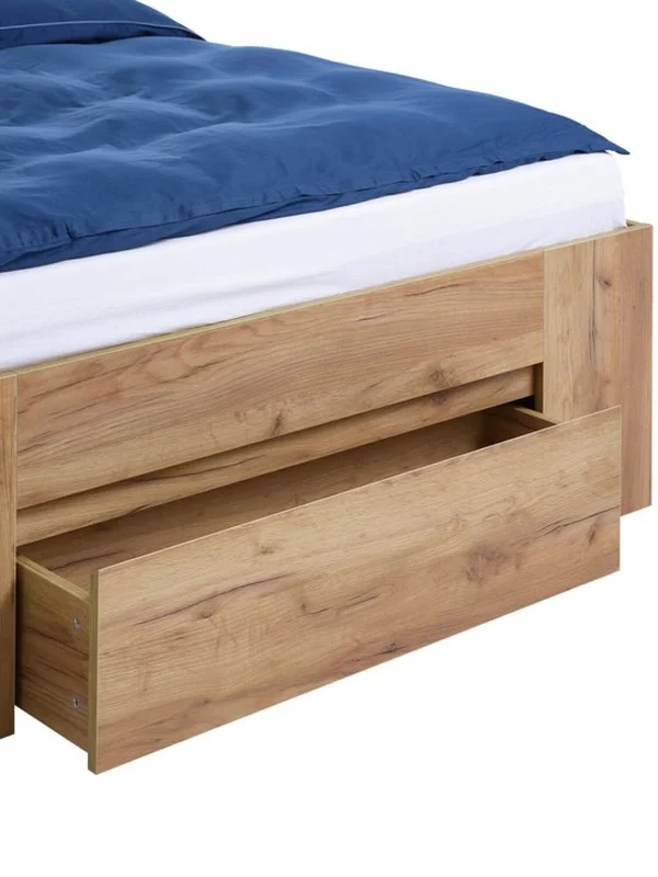 Estructura cama LIMFJORDEN 2 Plazas 140x190 3 cajones roble en Madera natural - Dormitorio, Uruguay | JYSK, vista 3