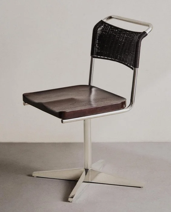 SILLA ACERO INOXIDABLE Y PIEL en Marrón - Sillas, Uruguay | Zara Home