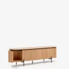 Mueble TV Licia 4 puertas de madera maciza de mango y metal pintado negro 200 x 55 cm en Madera natural - Muebles para TV, Uruguay | Kavehome, vista 9 de 10