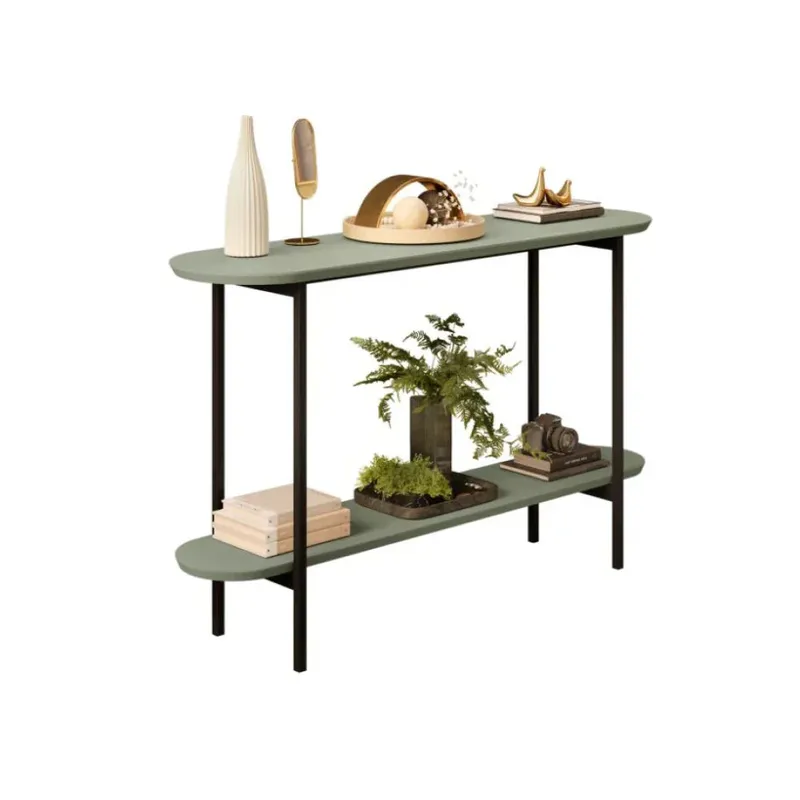 Mesa de arrime en MDF y Metal - Charlote Verde en Verde - Mesas de arrimo, Uruguay | Ecowood
