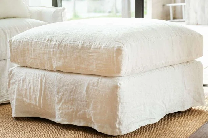 PUFF ALMA LINO BLANCO - 81 X 81 CMS - Sillones y sofás, Uruguay | La Iberica