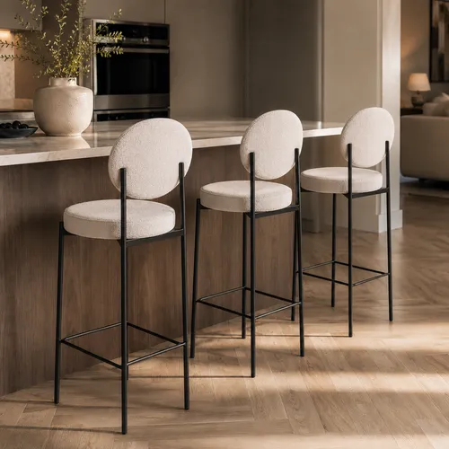 Banqueta Elza en FLame gelo - T47 / ACERO INOX.Negro - Sillas, Uruguay | Casa Brava