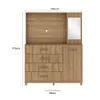 Comoda Cajonera Rack TV de 4 cajones 1 puerta 1 Botiquín con Espejo y Estantes para Dormitorio o Living - FE - Miel en Madera natural - Cómodas, Uruguay | Mulata, vista 4 de 5