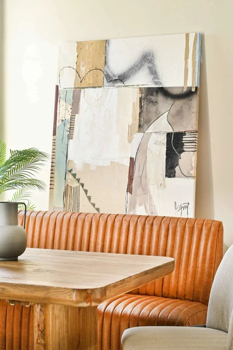 SILLON DE COMEDOR FERRARO - CUERO ITALIANO CARAMELO - 1.53 MTS en Marrón - Sillones y sofás, Uruguay | La Iberica, vista 13