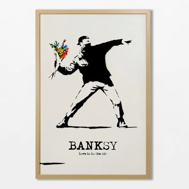 Banksy - Love es in the air en Multicolor - Láminas, Uruguay | La Cuadrería