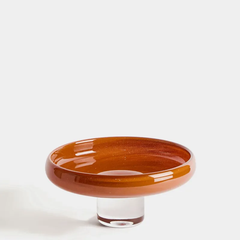 Centro de mesa Denuo de vidrio terracota - Ø28 cm en Naranja - Jarrones, Uruguay | Kavehome