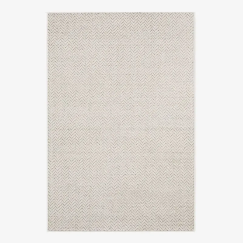 Alfombra Calira de lana jacquard trenzado beige 230 x 160 cm en Madera natural - Textiles, Uruguay | Kavehome