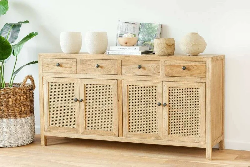 APARADOR BALI - OLMO Y ESTERILLA - 1.60 MTS en Madera natural - Bibliotecas, Uruguay | La Iberica, vista 14