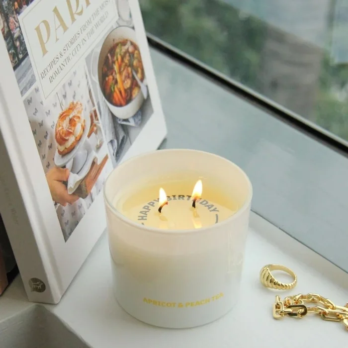 VELA AROMA 250G MENSAJE OCULTO APRICOT/PEACH TEA en Blanco - Velas y Portavelas, Uruguay | Decohogar, vista 3