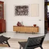 Mueble TV Licia 4 puertas de madera maciza de mango y metal pintado negro 200 x 55 cm en Madera natural - Muebles para TV, Uruguay | Kavehome, vista 2 de 10