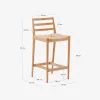 Taburete Analy respaldo madera maciza roble acabado natural y asiento cuerda 70cm FSC 100% en Madera natural - Butacas, banquetas y puffs, Uruguay | Kavehome, vista 10 de 10