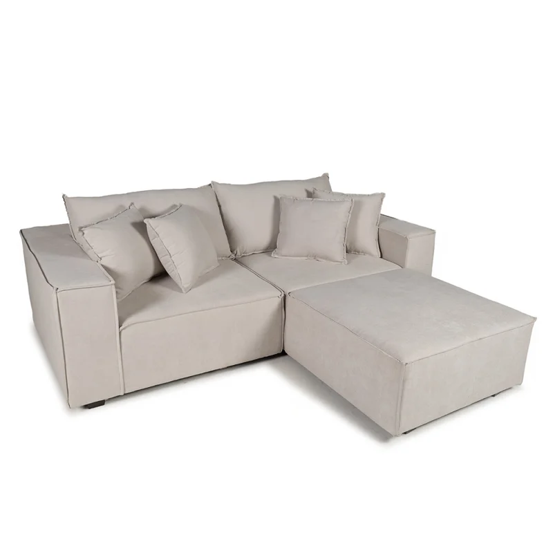 Sofá Modular Maia (3 módulos) - Tela Microfibra - 12073 (Greige) en Gris - Sillones y sofás, Uruguay | Nyr, vista 8