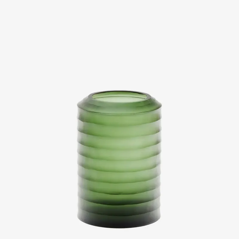 Jarrón Bunce de vidrio reciclado verde - 25 cm en Verde - Jarrones, Uruguay | Kavehome