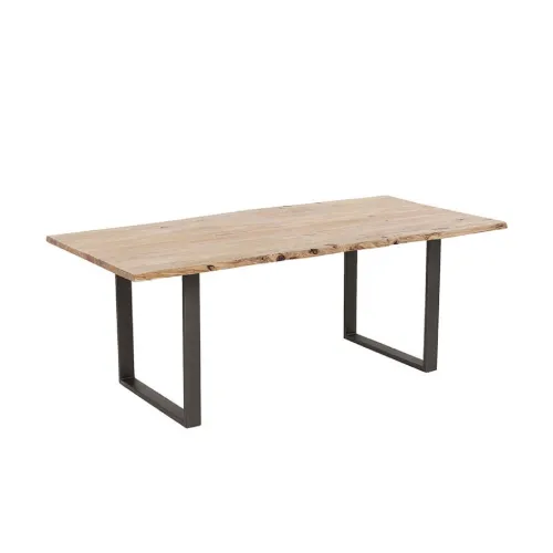 MESA HARMONY 180x90x76CM BASE ACERO en Madera natural - Mesas de arrimo, Uruguay | Koz