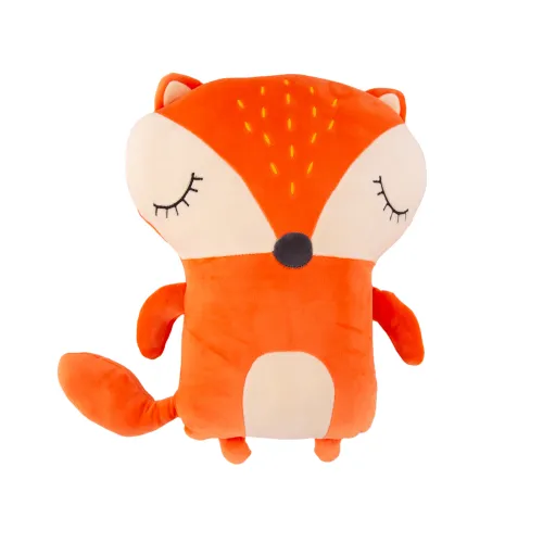 Almohadón Peluche Algodon Naranja Zorro en Naranja - Textiles, Uruguay | Divino
