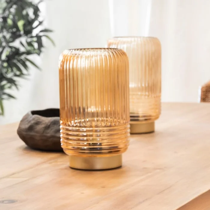 Lámpara De Mesa Led Lipa Marrón en Naranja - Lámparas de mesa, Uruguay | Aihaus