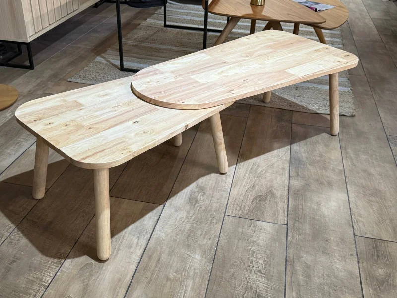 Mesa de Centro Montevideo - Madera de Caucho en Madera natural - Mesas de living, Uruguay | Berna Home, vista 5