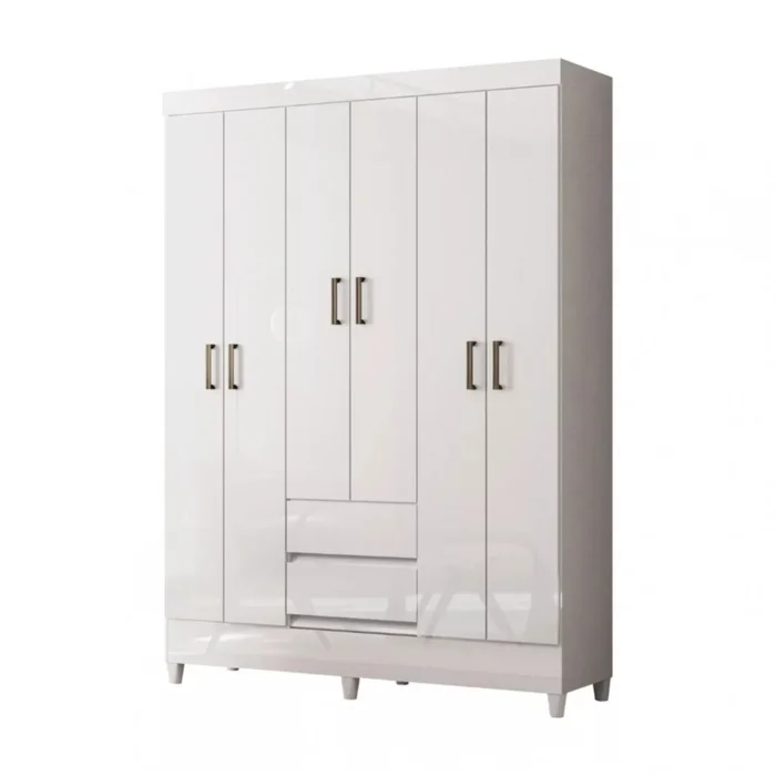 Ropero 6 puertas 2 cajones - Blanco - Linea FIT en Blanco - Roperos y placares, Uruguay | Rústico Hogar
