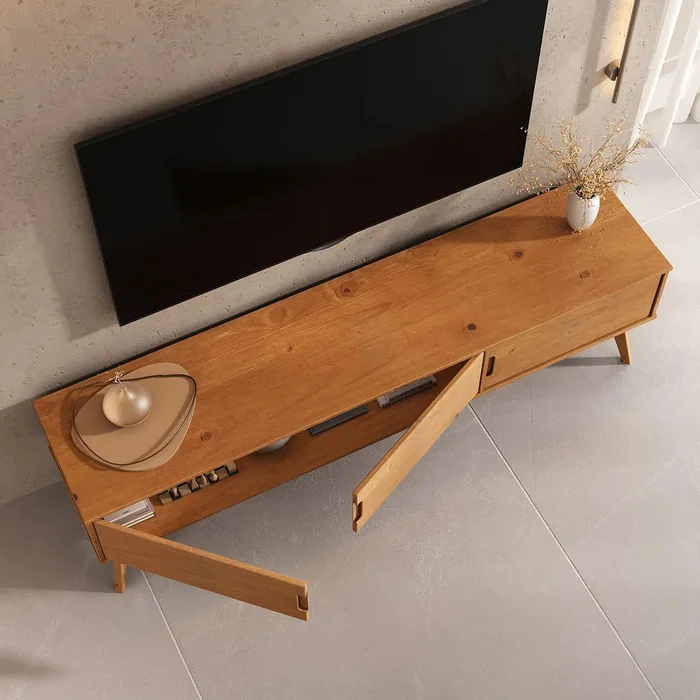 Rack TV 180CM Tivan - Madera Maciza en Madera natural - Muebles para TV, Uruguay | Balton, vista 8