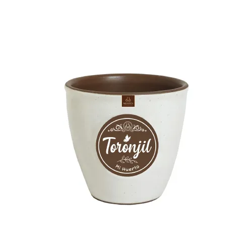 MACETA CERAM ZAFIRO TORONJIL MESTIZA D14/H13CM - Macetas, Uruguay | Koz