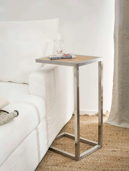 MESA AUXILIAR - OLMO Y ACERO en Madera natural - Mesas de living, Uruguay | La Iberica, vista 5