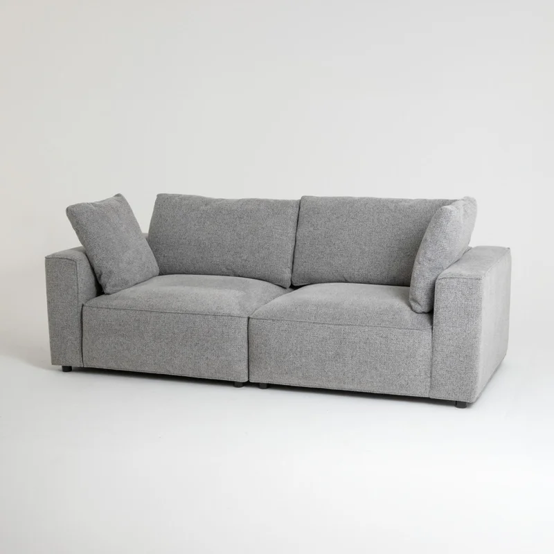 Sofá 3 Cuerpos Tela Gris Acapulco en Gris - Sillones y sofás, Uruguay | Divino, vista 3