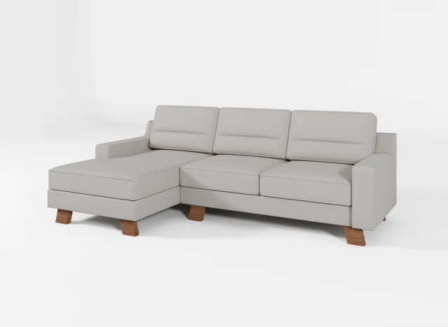 Sofá Sasha con Chaise Longue en Beige - Muebles, Uruguay | New York Home