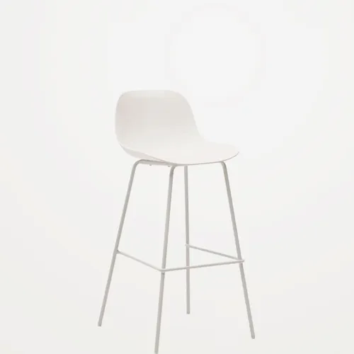 Taburete Altea y patas de acero con acabado - beige 75 cm en Beige - Butacas, banquetas y puffs, Uruguay | Kavehome