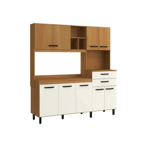 Kit De Cocina Taina 8 Puertas 2 Cajones Con Patas Mdp Crema en Multicolor - Muebles, Uruguay | Soy Hogar