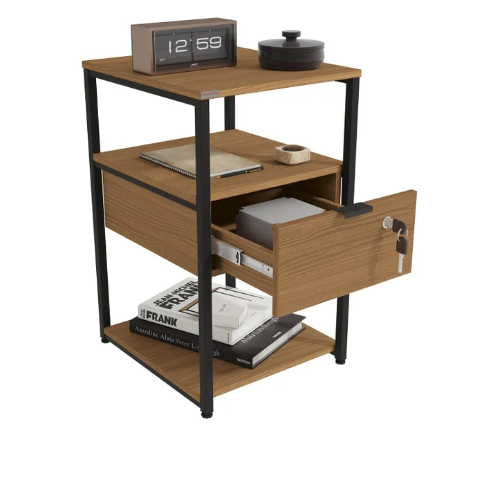 Estante Auxiliar Con Cerradura - Linea Industrial en Madera natural - Bibliotecas, Uruguay | Balton, vista 6