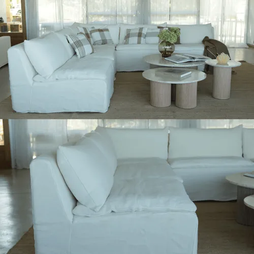 SOFA EN L ARIO LINO en Blanco - Sillones y sofás, Uruguay | Masinfinito Casa