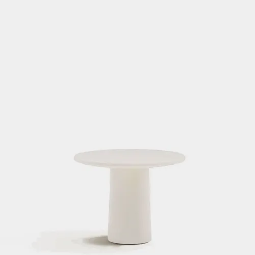 Mesa de centro Albanella de cemento con acabado blanco brillante - Ø65 cm en Blanco - Muebles, Uruguay | Kavehome