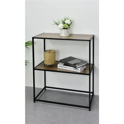 CONSOLA 2 NIVELES 62.5X30X75.5CM MADERA Y METAL en Multicolor - Mesas de comedor, Uruguay | Decohogar