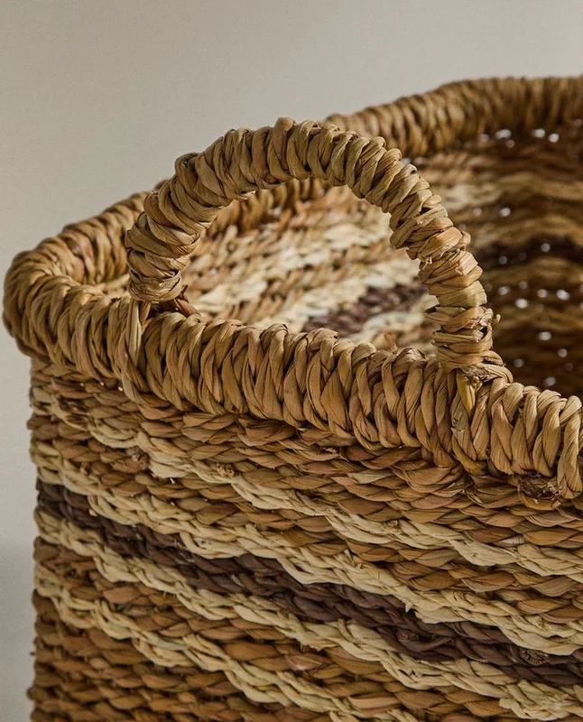 CESTA RECTANGULAR FRANJAS en Marrón - Canastos, Uruguay | Zara Home, vista 3